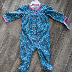 Carter's 6M teal and flowers onesie